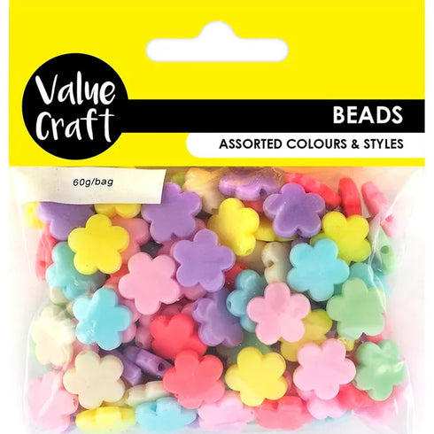 Plastic Flowers Shape Beads